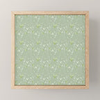 Mint green watercolor hand painted floral leaves Mini Art Print Gallery Image 1