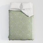 Mint green watercolor hand painted floral leaves Duvet Cover Gallery Image 6