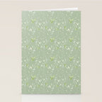 Mint green watercolor hand painted floral leaves Stationery Card Gallery Image 2