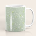 Mint green watercolor hand painted floral leaves Coffee Mug Gallery Image 1