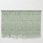 Mint green watercolor hand painted floral leaves Wall Hanging Gallery Image 1