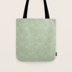Mint green watercolor hand painted floral leaves Tote Bag Gallery Image 1