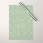 Mint green watercolor hand painted floral leaves Wrapping Paper Gallery Image 1