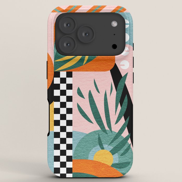 Tropical Orange Forest Sunset / Summer Nature Geometry Landscape iPhone Case Gallery Image 24