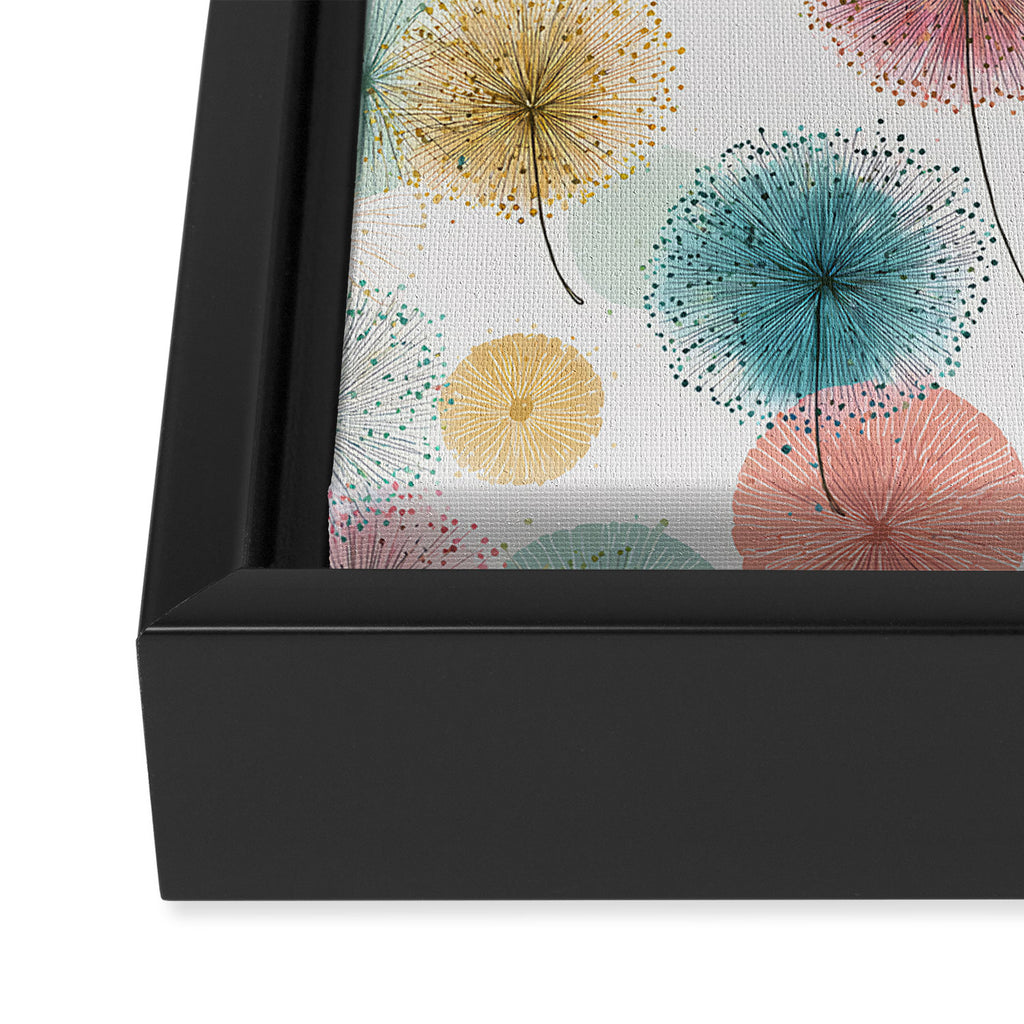 Abstract Dandelion Print in Retro Colors Framed Canvas Print Gallery Image 3