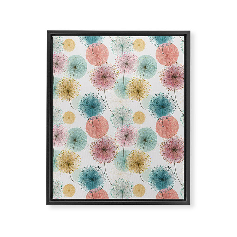 Abstract Dandelion Print in Retro Colors Framed Canvas Print Gallery Image 8