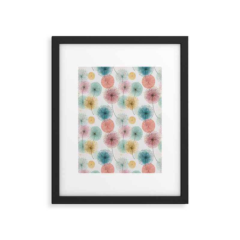 Abstract Dandelion Print in Retro Colors Framed Art Print Gallery Image 6