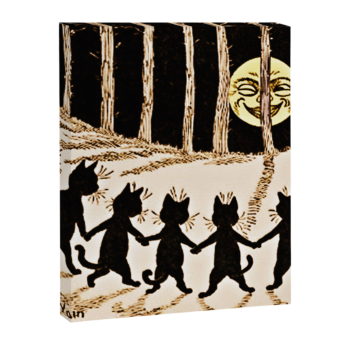 Louis Wain Black Cats & A Full Moon Canvas Print Gallery Image 8