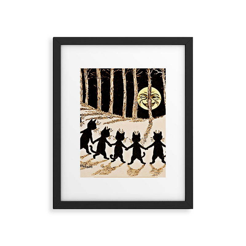 Louis Wain Black Cats & A Full Moon Framed Art Print Gallery Image 6