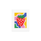 Matisse Inspired Colorful Cut Out Shapes and Strawberry  Art Print Gallery Image 1