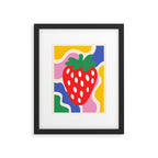 Matisse Inspired Colorful Cut Out Shapes and Strawberry  Framed Art Print Gallery Image 5