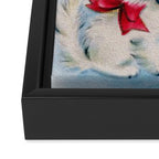 Retro Christmas, Vintage Christmas Kitten Framed Canvas Print Gallery Image 3
