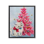 Retro Christmas, Vintage Christmas Kitten Framed Canvas Print Gallery Image 8