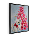Retro Christmas, Vintage Christmas Kitten Framed Canvas Print Gallery Image 2
