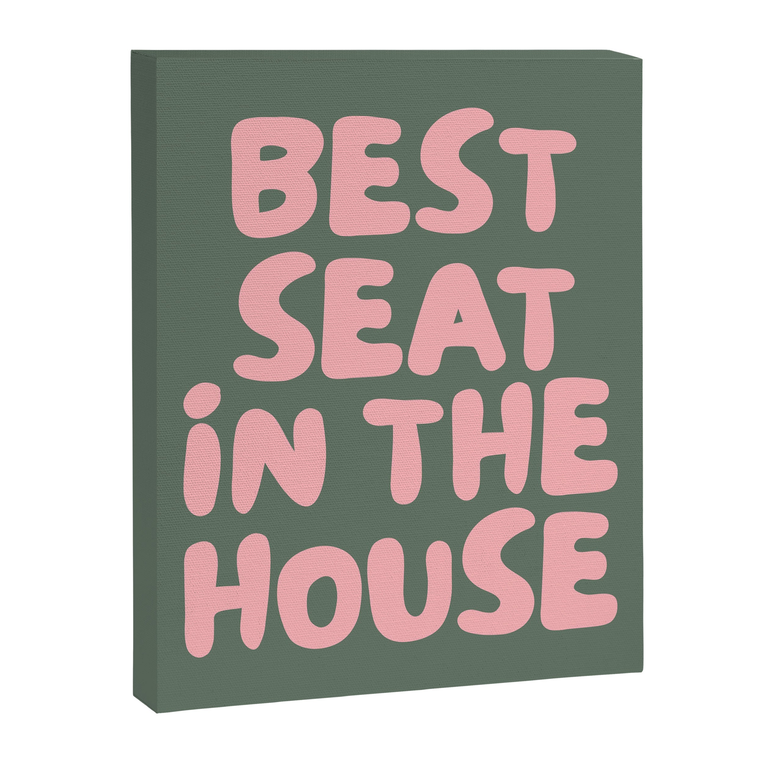 Best Seat In The House, Green and Pink Canvas Print Gallery Image 6