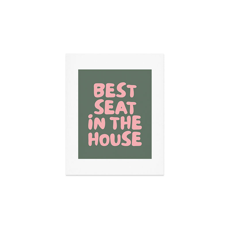 Best Seat In The House, Green and Pink Art Print Gallery Image 1