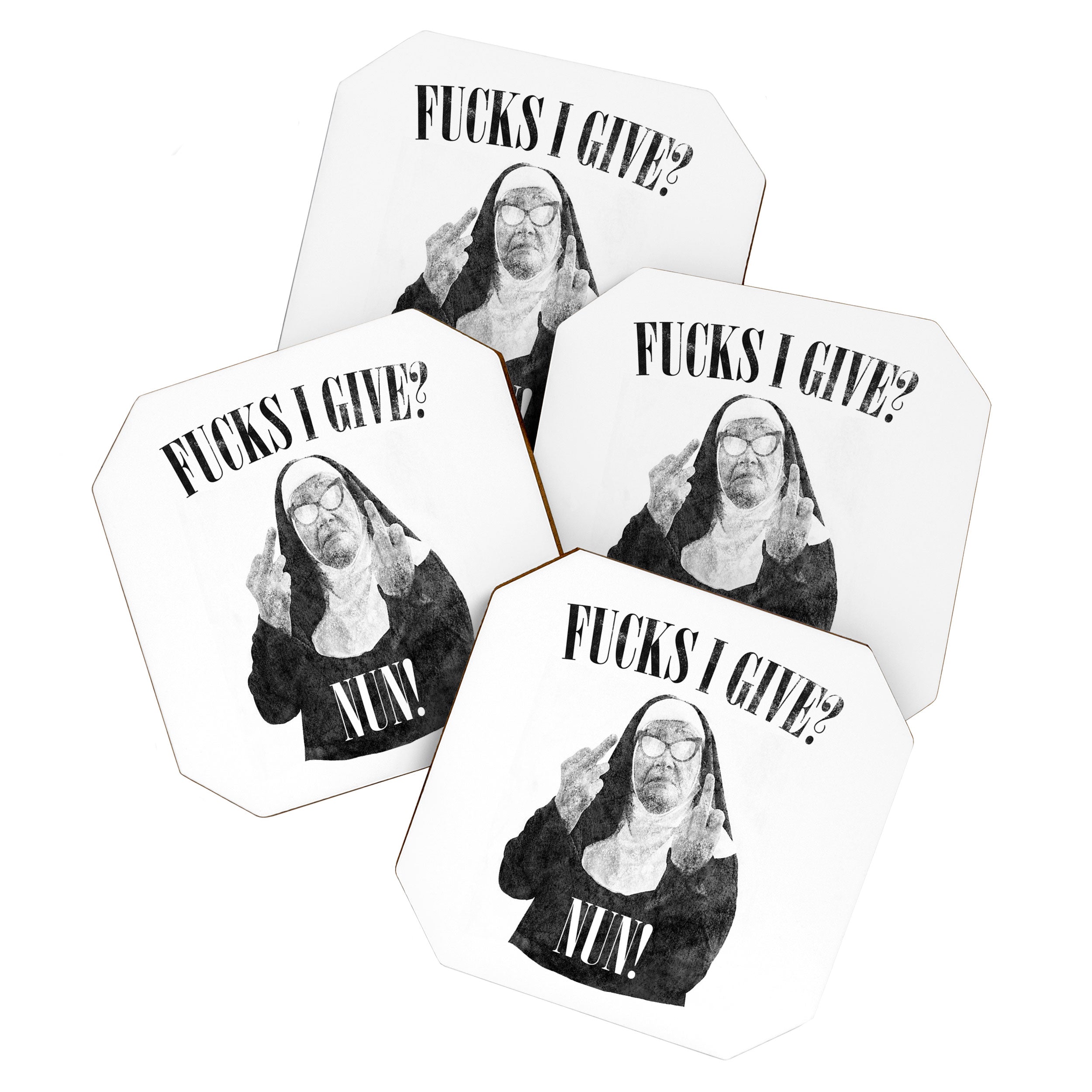 Funny Fucks I Give, Nun Saying Coaster Gallery Image 1