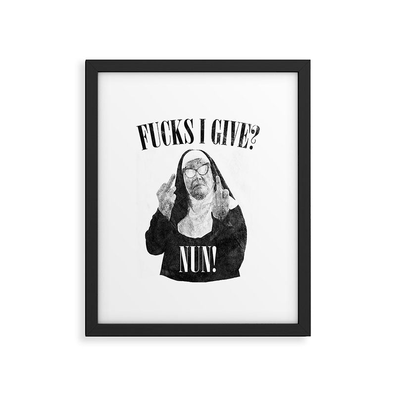 Funny Fucks I Give, Nun Saying Framed Art Print Gallery Image 6