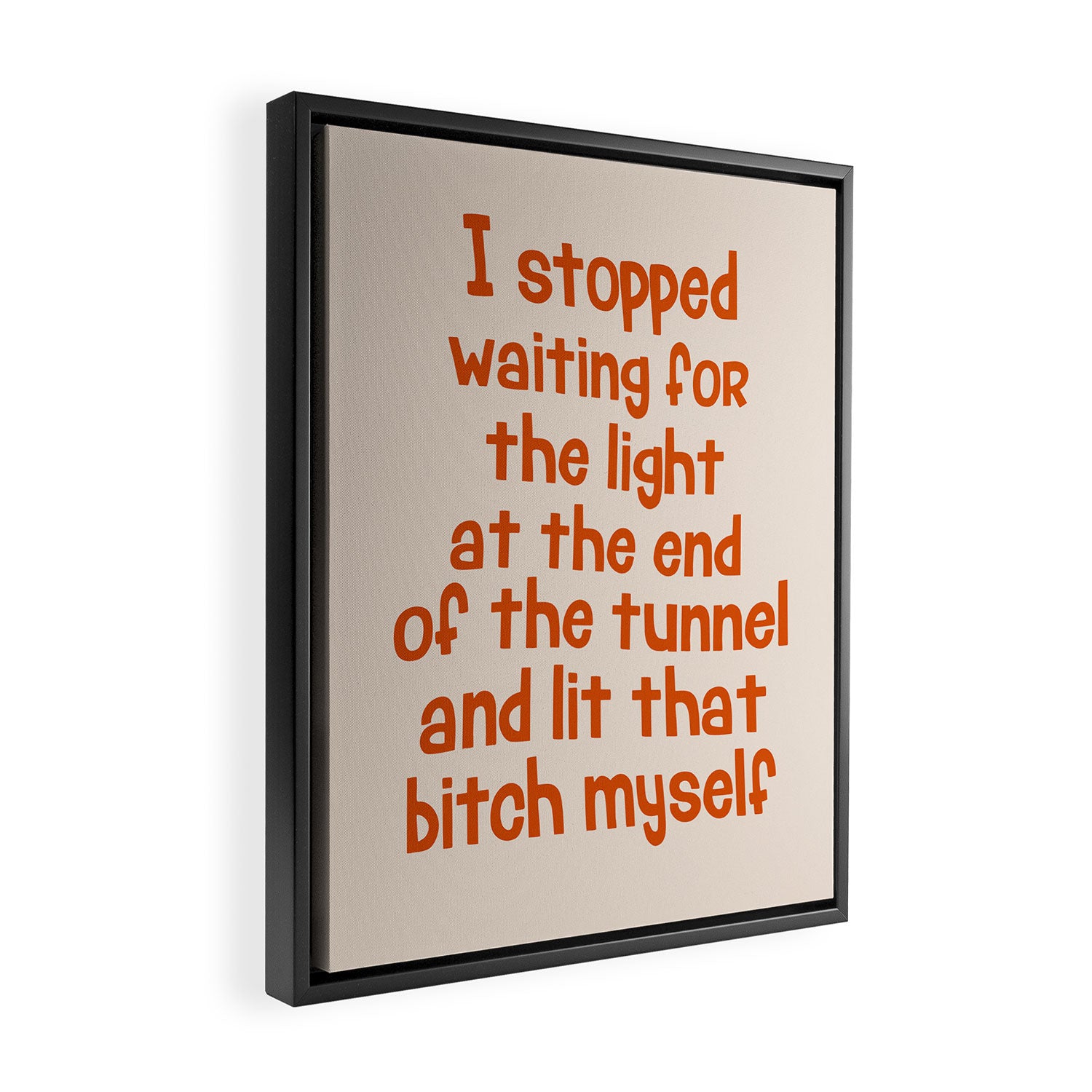 I Stopped Waiting for the Light at the End of the Tunnel and Lit that Bitch Myself Framed Canvas Print Gallery Image 2