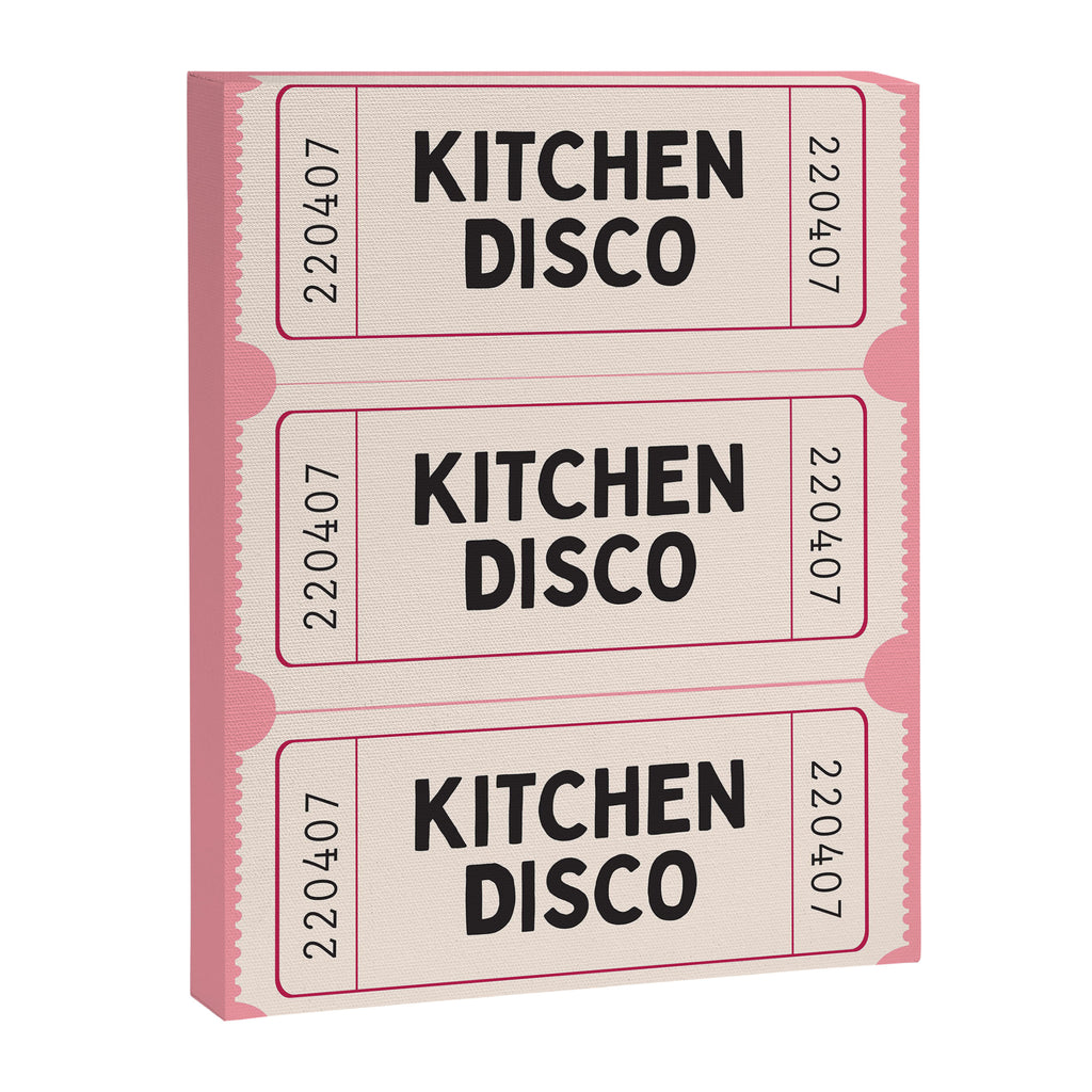 Kitchen Disco Ticket, Retro Pink Home Decor Canvas Print Gallery Image 6