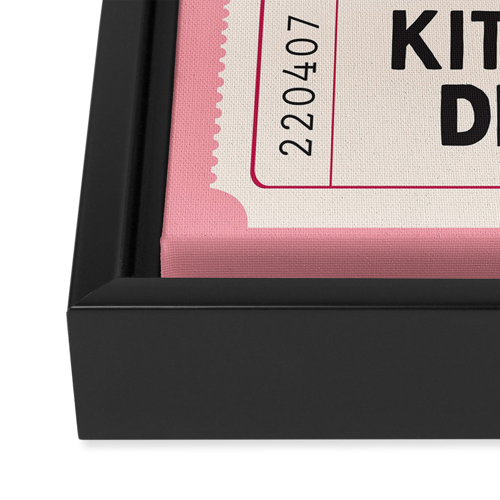 Kitchen Disco Ticket, Retro Pink Home Decor Framed Canvas Print Gallery Image 3