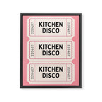 Kitchen Disco Ticket, Retro Pink Home Decor Framed Canvas Print Gallery Image 6