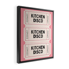 Kitchen Disco Ticket, Retro Pink Home Decor Framed Canvas Print Gallery Image 2