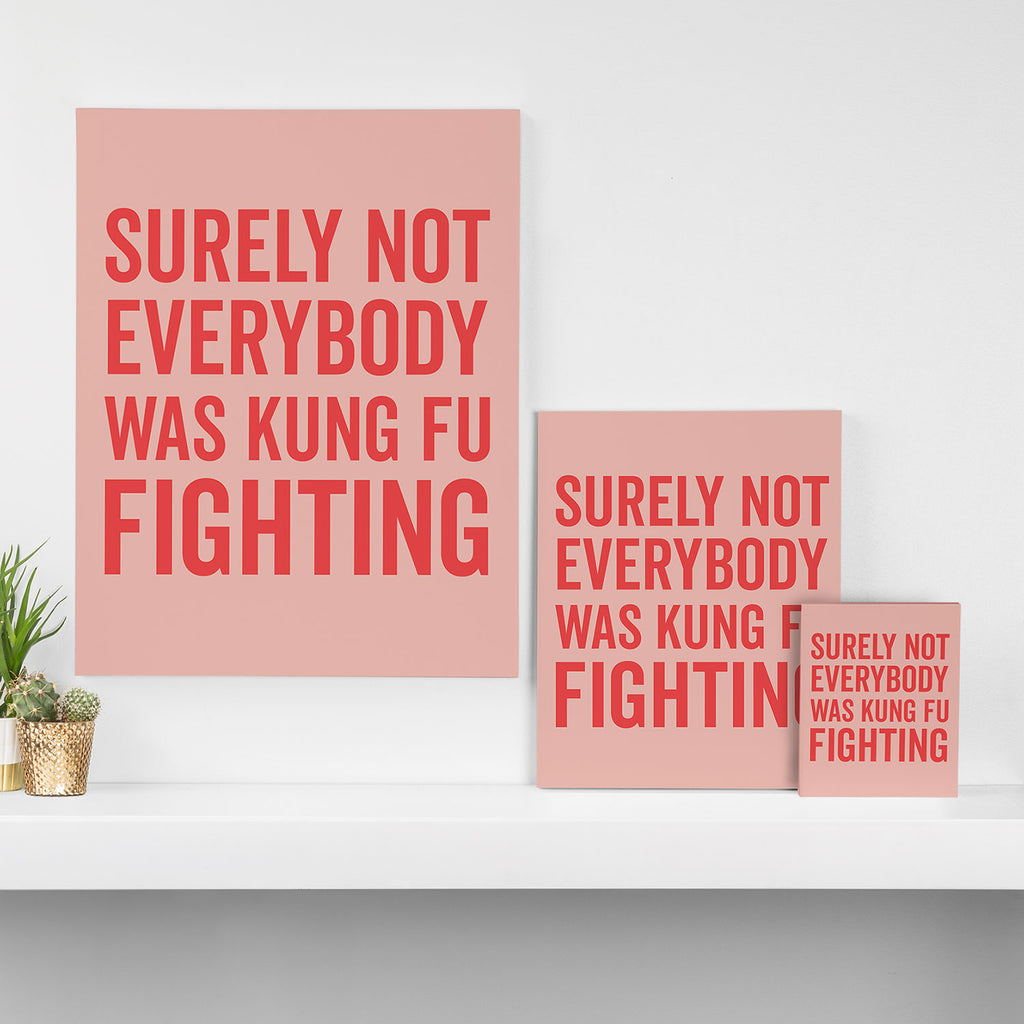 Surely Not Everybody Was Kung Fu Fighting, Funny Quote Canvas Print Gallery Image 3