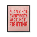 Surely Not Everybody Was Kung Fu Fighting, Funny Quote Framed Canvas Print Gallery Image 8