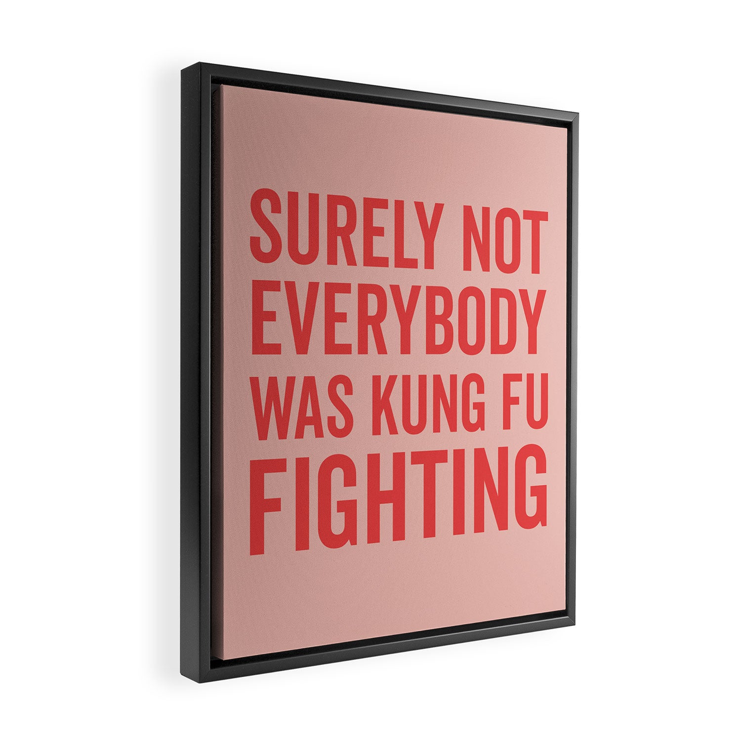 Surely Not Everybody Was Kung Fu Fighting, Funny Quote Framed Canvas Print Gallery Image 2