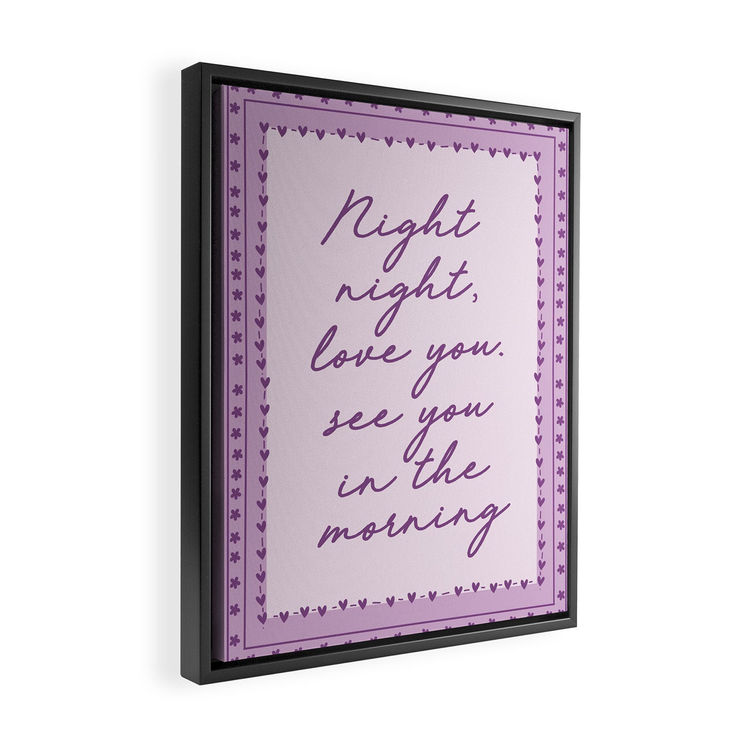 Night Night Love You See You In The Morning, Cute Bedroom Wall Decor Framed Canvas Print Gallery Image 2
