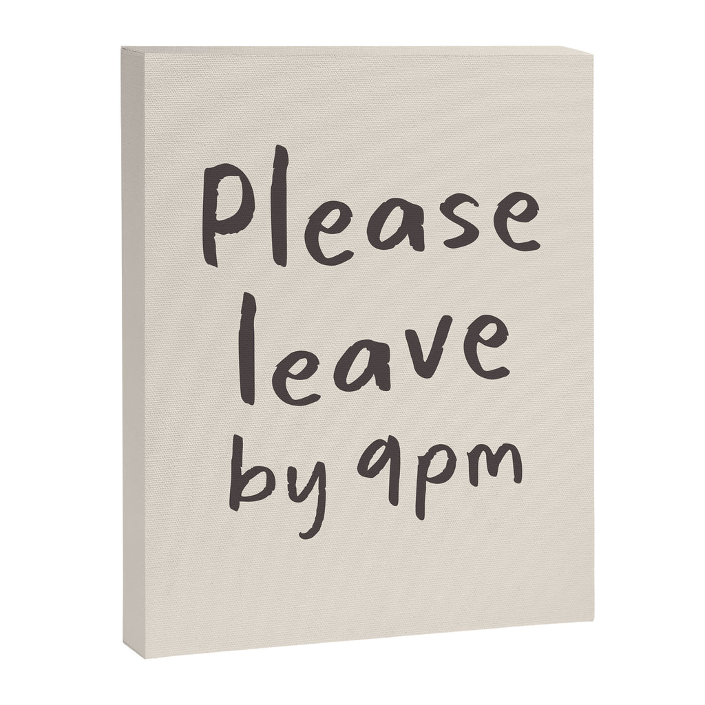 Please Leave By 9pm, Funny Hallway Print Canvas Print Gallery Image 6