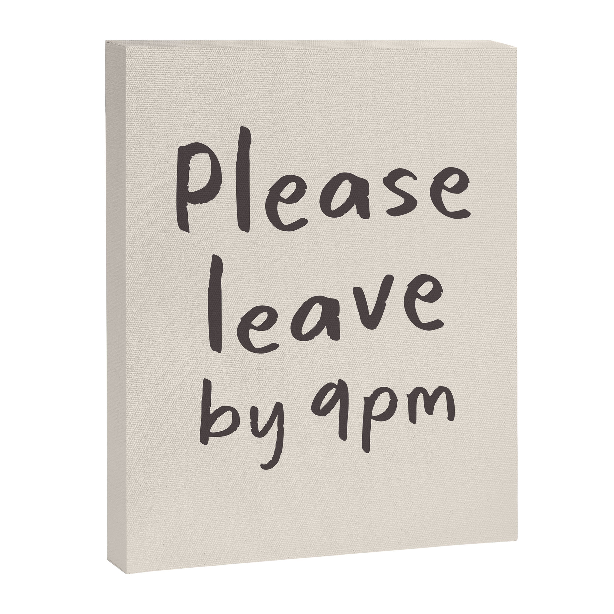 Please Leave By 9pm, Funny Hallway Print Canvas Print Gallery Image 6