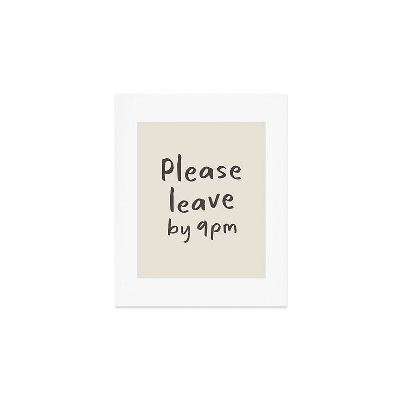 Please Leave By 9pm, Funny Hallway Print Art Print Gallery Image 1