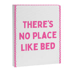 There's No Place Like Bed, Funny Pink Bedroom Quote Canvas Print Gallery Image 6