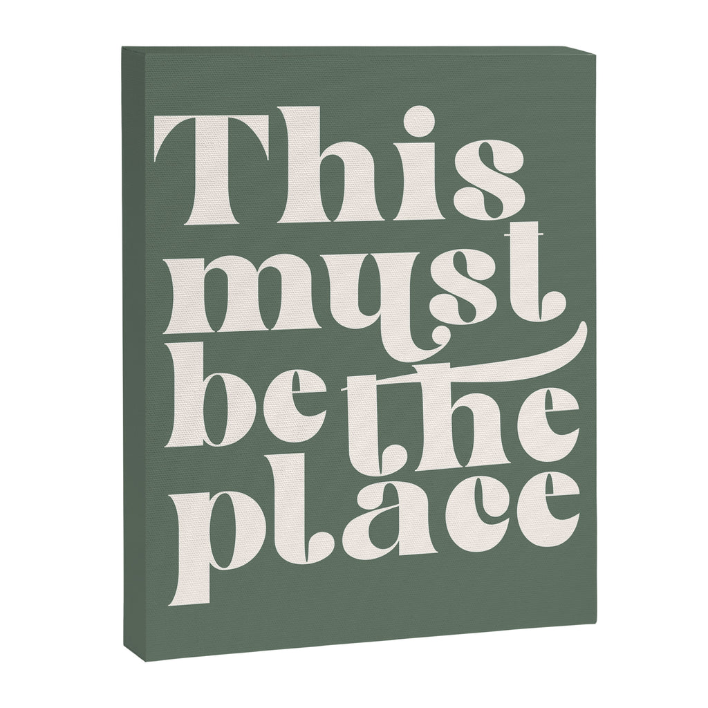 This Must Be The Place, Green and Cream Retro Home Decor Canvas Print Gallery Image 6