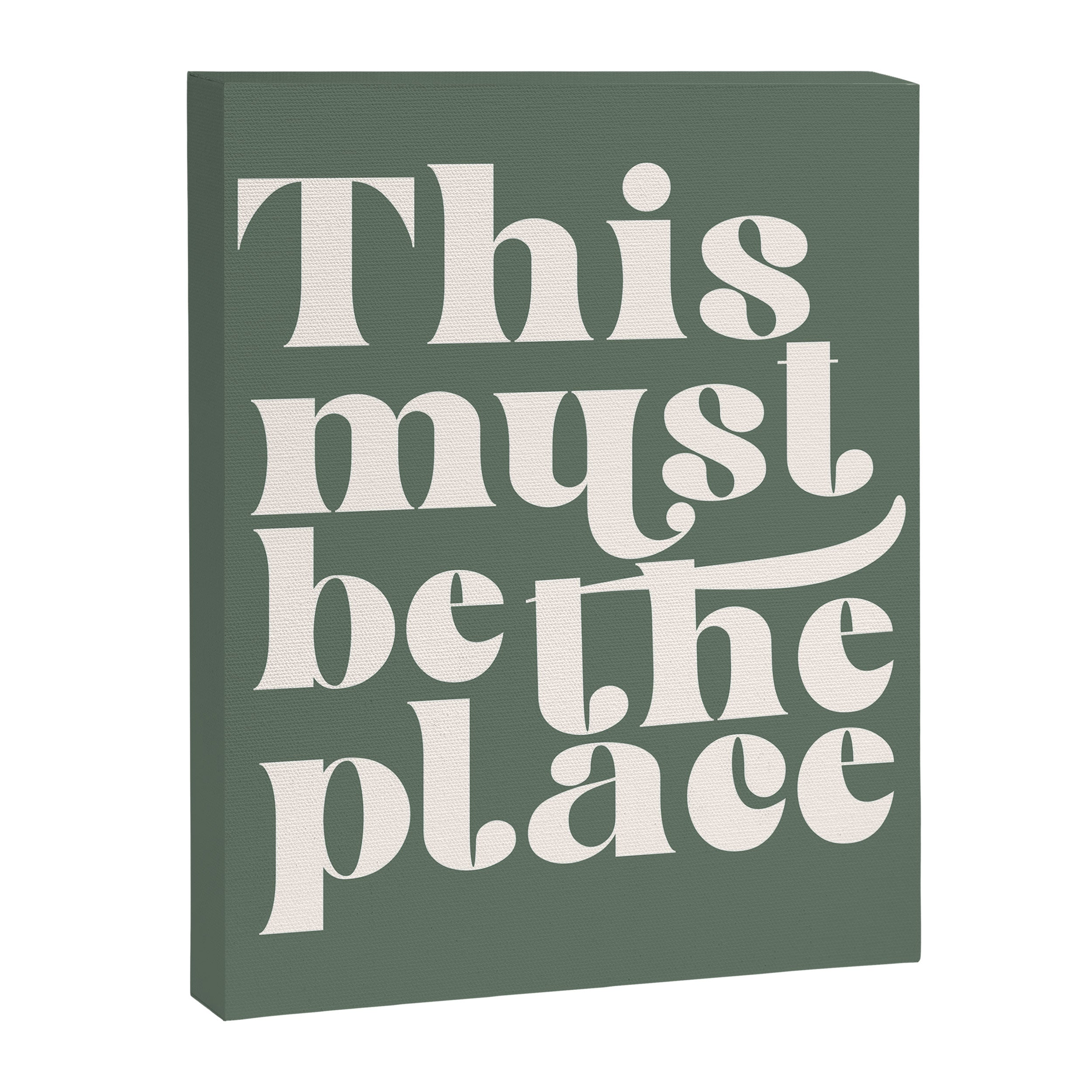 This Must Be The Place, Green and Cream Retro Home Decor Canvas Print Gallery Image 6