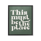 This Must Be The Place, Green and Cream Retro Home Decor Framed Canvas Print Gallery Image 6