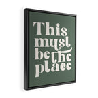 This Must Be The Place, Green and Cream Retro Home Decor Framed Canvas Print Gallery Image 2