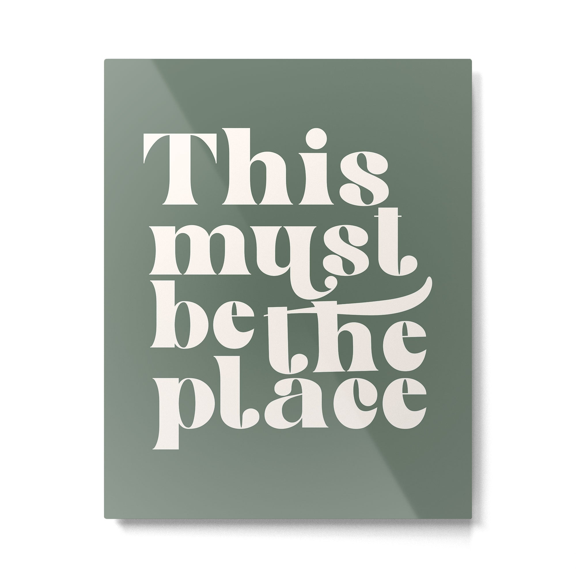 This Must Be The Place, Green and Cream Retro Home Decor Metal Print Gallery Image 4