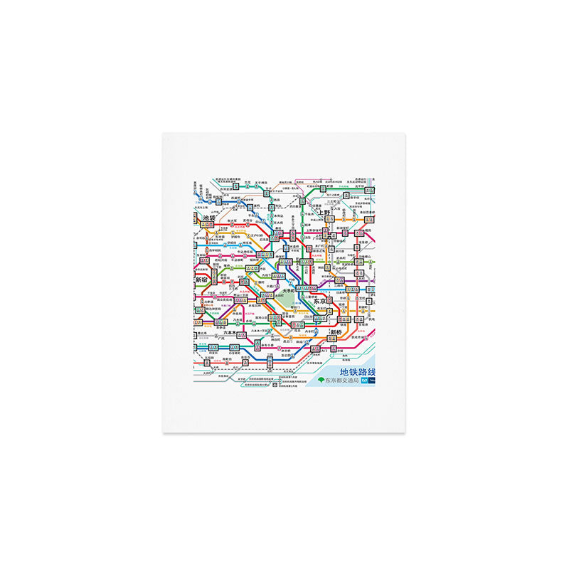 Tokyo Subway Map Art Print Gallery Image 1
