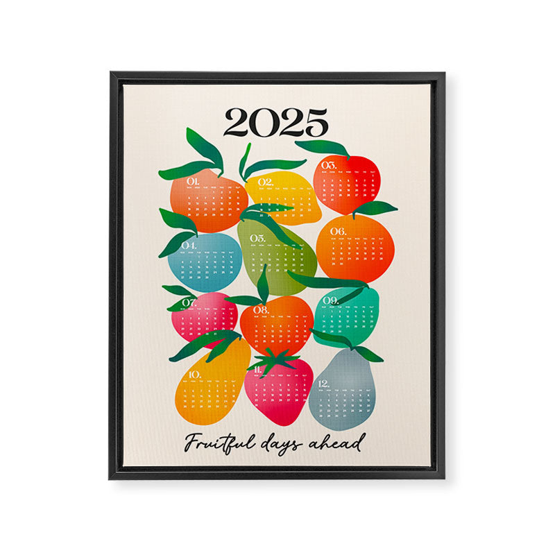2025 BRIGHT FRUIT MARKET CALENDAR Framed Canvas Print Gallery Image 6