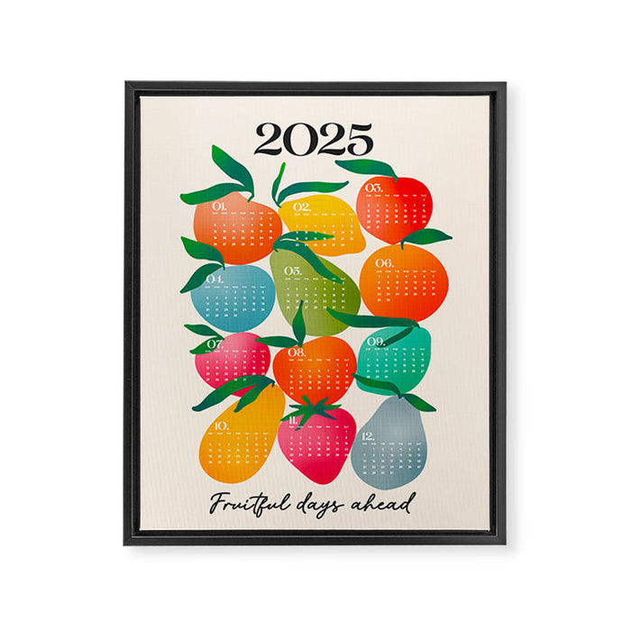 2025 BRIGHT FRUIT MARKET CALENDAR Framed Canvas Print Gallery Image 1