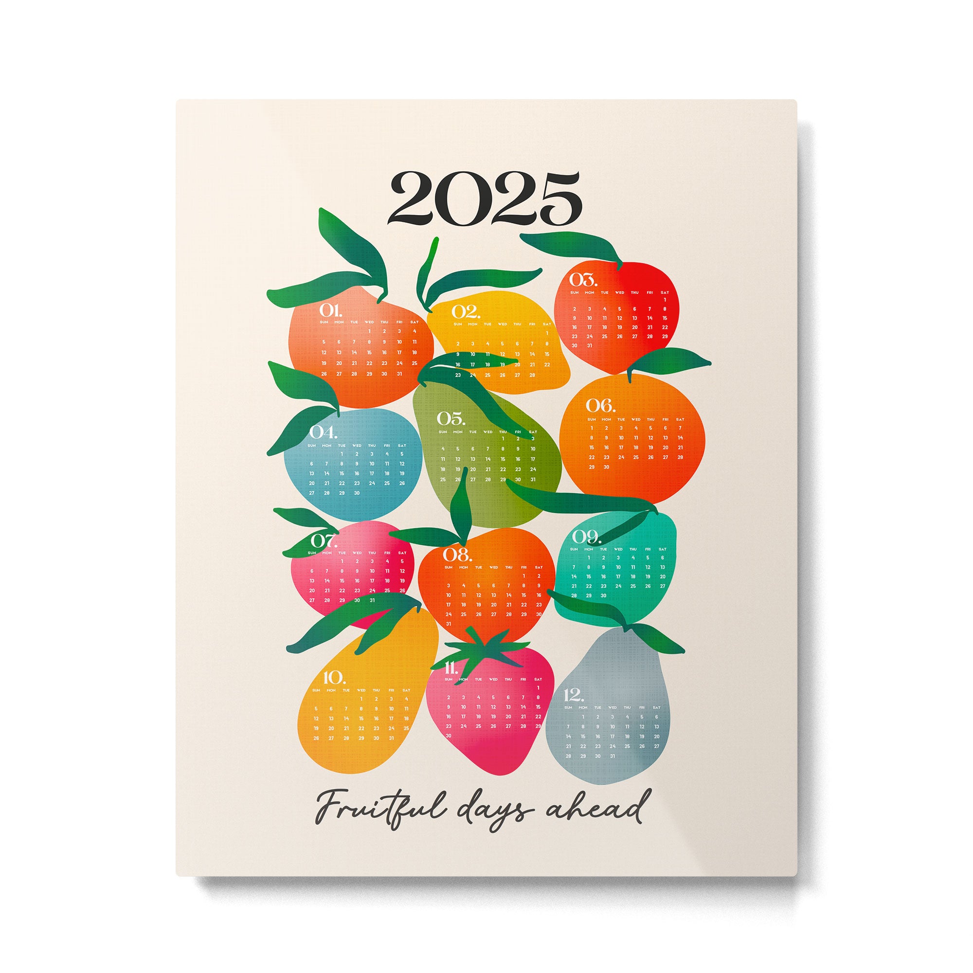 2025 BRIGHT FRUIT MARKET CALENDAR Metal Print Gallery Image 4