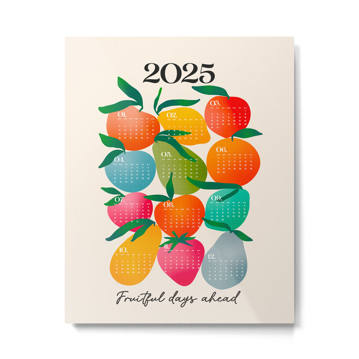2025 BRIGHT FRUIT MARKET CALENDAR Metal Print Gallery Image 1