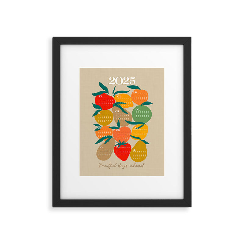 2025 RETRO FRUIT MARKET CALENDAR Framed Art Print Gallery Image 5