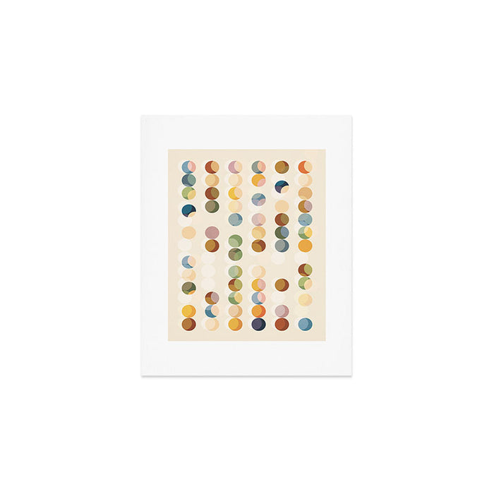 Abstract Bauhaus Dot Pattern Sophisticated Autumn Art Print Gallery Image 1
