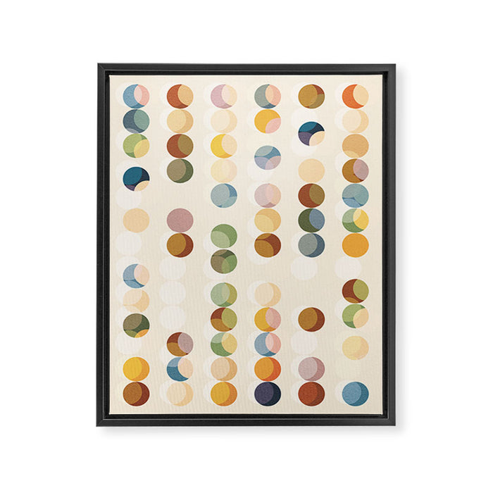 Abstract Bauhaus Dot Pattern Sophisticated Autumn Framed Canvas Print Gallery Image 1