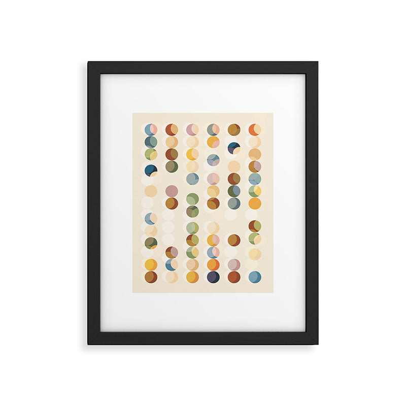 Abstract Bauhaus Dot Pattern Sophisticated Autumn Framed Art Print Gallery Image 5