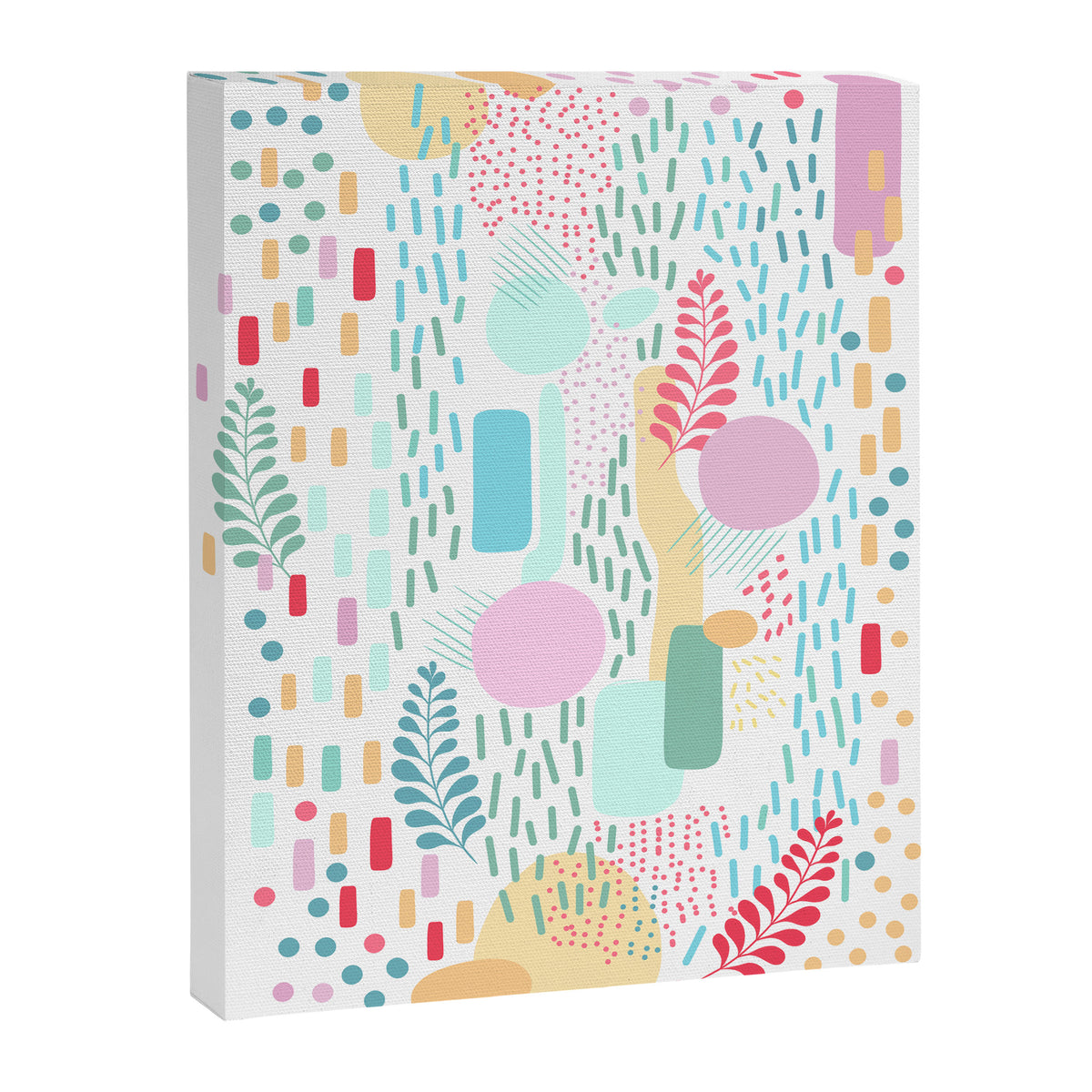 Abstract Nature - Colourful Doodle Pattern 3 Canvas Print Gallery Image 6